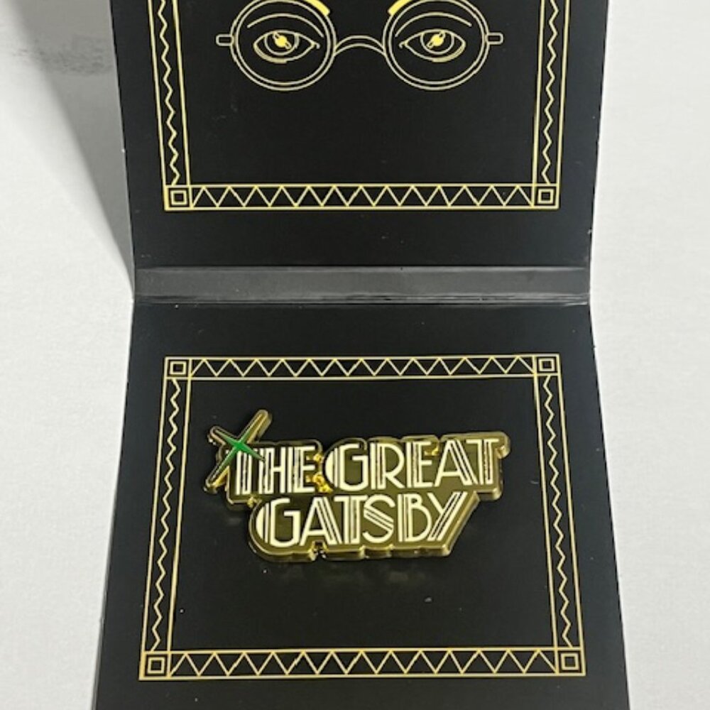 The Great Gatsby A New Musical Enamel Gold Tone Lapel Hat Vest Pin 1.5"x.75"